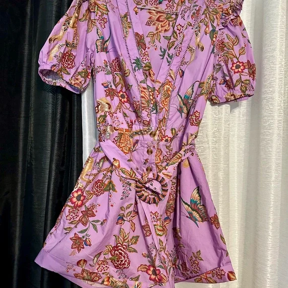 FARM Rio Purple Ruffled Wrap Jumpsuit - Picture 3 of 12